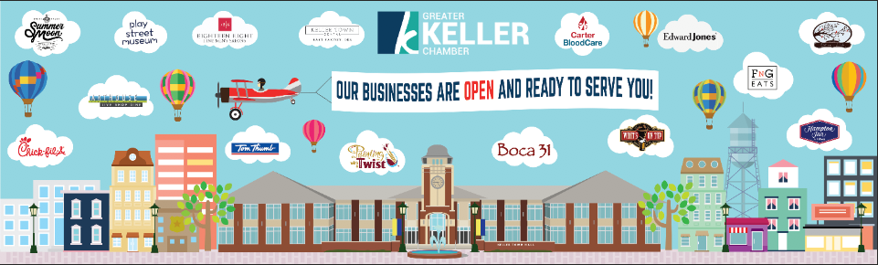 Keller Chamber COVID Reopening banner