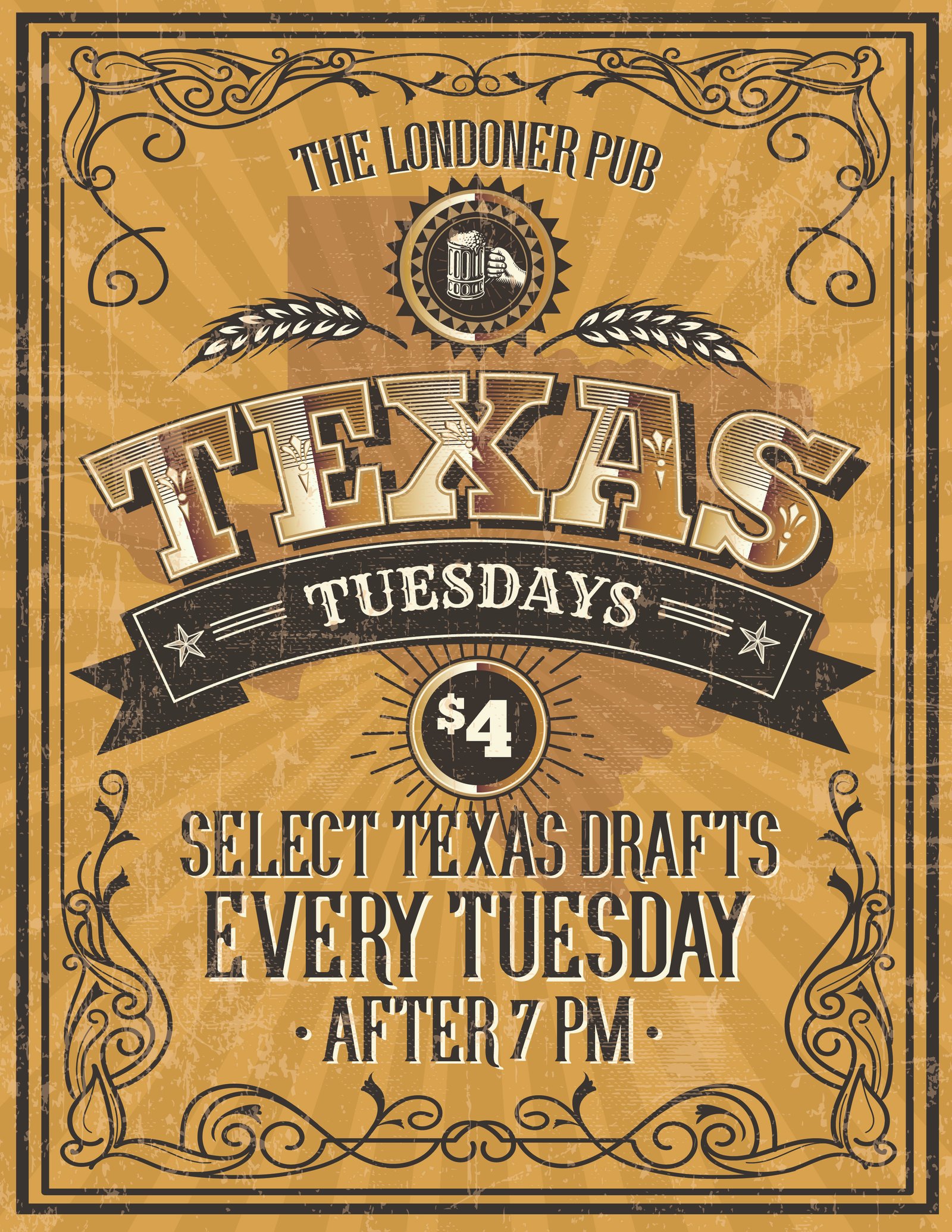 The Londoner Pub Texas Tuesdays promotion