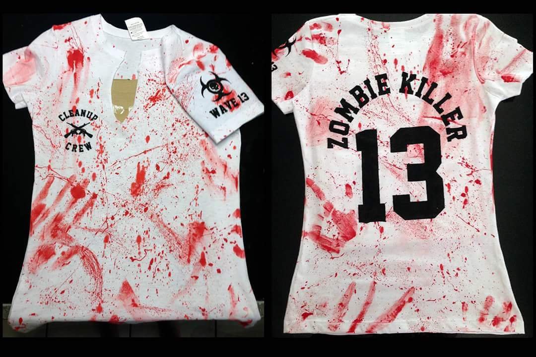 Zombie Killer hand painted & screen printed tshirt