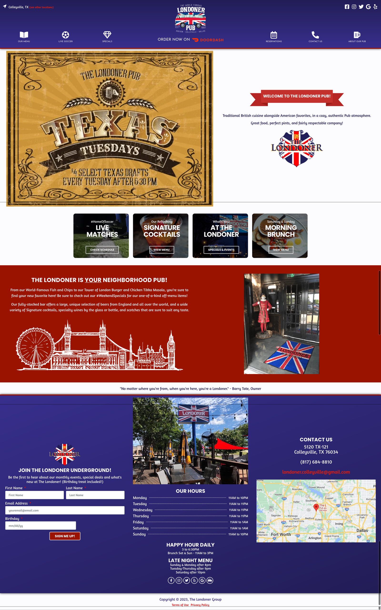 The Londoner Pub 2022 Website update
